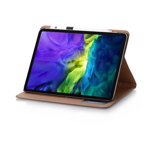 iPad Pro 11 2024 Fodral i Retro Bokstil i Läder Kaffe