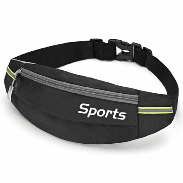 Sport Midjeväska Löputrustning Lätt Stor Kapacitet Vattenavvisande Andningsbar Utomhusväska Svart
