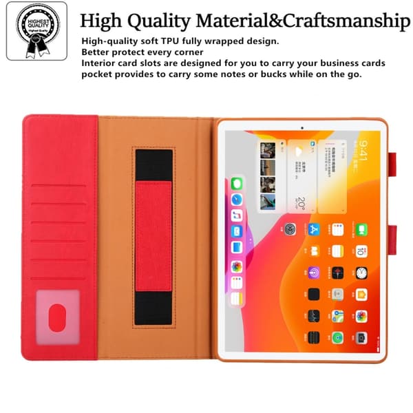 iPad mini 6 / mini 2024 Fodral i Smart Läder med Deformationshållare för Tablet Röd
