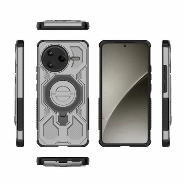 Redmi K80 Pro 5G J-20 Solid Färg MagSafe Magnetisk TPU+PC Mobilskal Grå