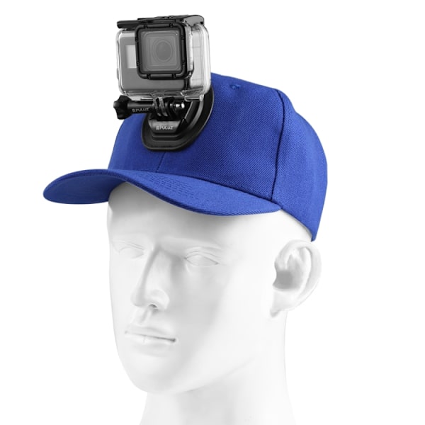 Baseballkeps med J-krok spännefäste och skruv för GoPro, DJI OSMO Action och andra actionkameror Blå