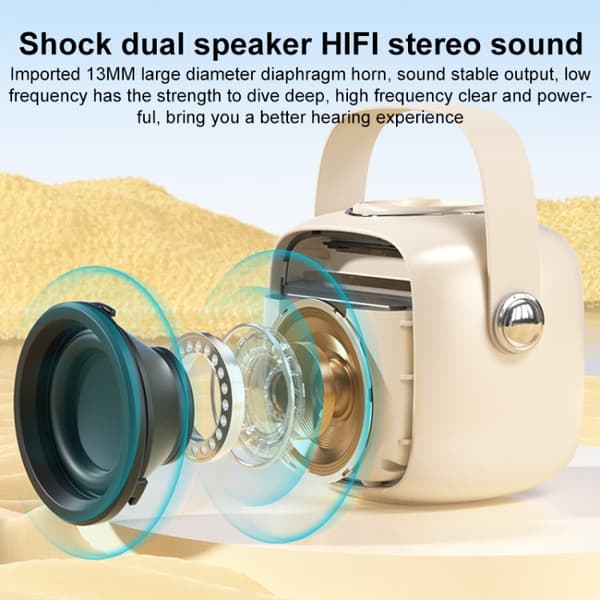 WK D43 Mini Karaoke Bluetooth-högtalare (Beige)