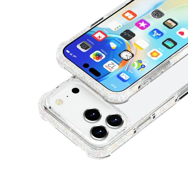 iPhone 18 Pro Max / iPhone 17 Pro Max Skal - Akryl med Färgglada Punkter och Transparent Design