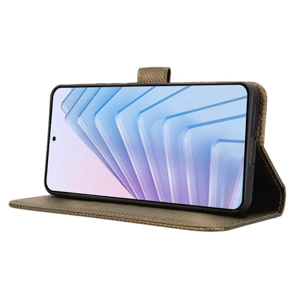 Redmi Note 14 4G - EU Version Diamanttextur Läderfodral Brun
