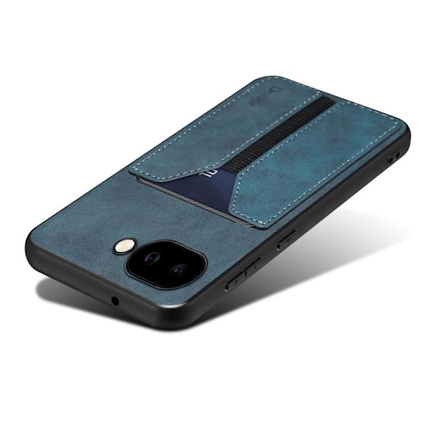 för Pixel 9a Skal - Denior D07 DV Elastisk Kortfack PU Baksida Blå