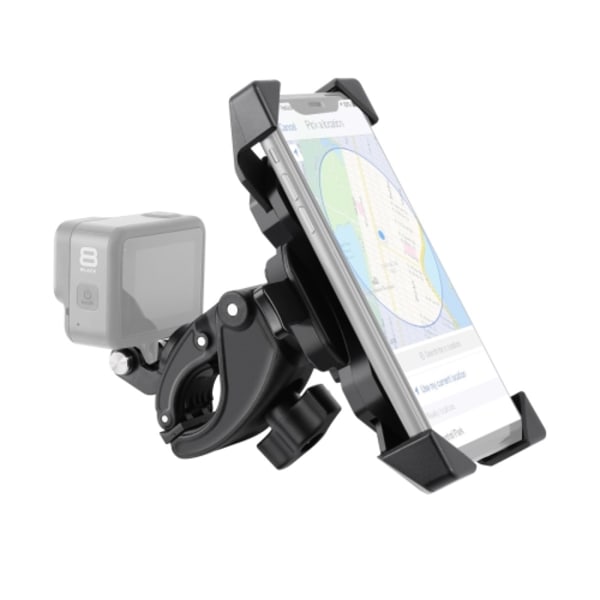 Styrstångsstolpefäste Cykel GPS-navigering Handbarfäste Telefonklämma för GoPro, Lämplig för 4,0-6,5 tums mobiltelefoner