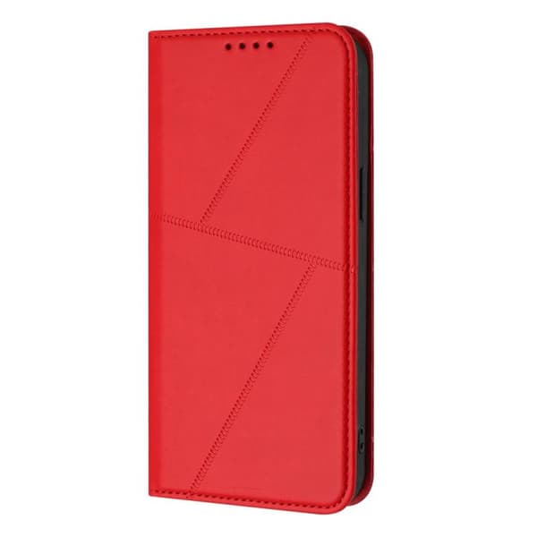 iPhone 16 Pro Stark Magnetisk Frostad Flip Läder Skal Röd