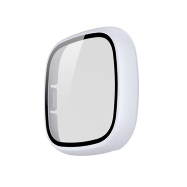 För Fitbit Versa 3 / Fitbit Sense Frosted PC + Watch i case glas White