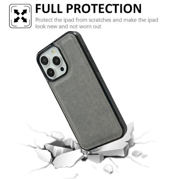 iPhone 16 Pro Cowhide Textur Skal - Elegant och Hållbar Mobilskydd Grå