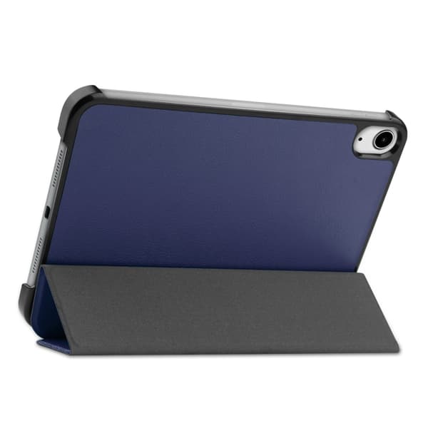 iPad mini 6 / mini 2024 Skal - Custer Textur 3-Faldigt Hållare Smart Läder Fodral Blå