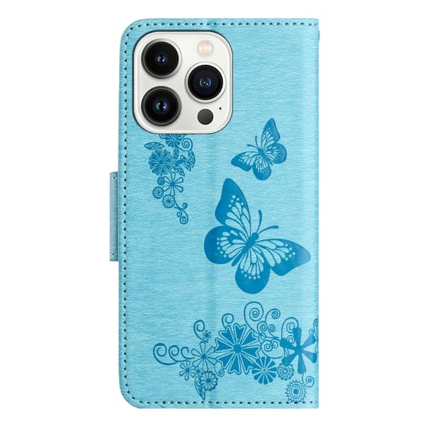 Redmi Note 14 5G - Flip Läderfodral med Fjärilsprägling Blå