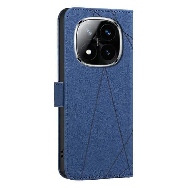 Redmi Note 14 Pro 5G / 14 Pro+ 5G - Geometriskt Mönster RFID Läderfodral Blå