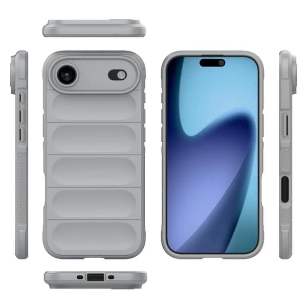 iPhone 17 Air Skal Magic Shield TPU + Flanell Grå