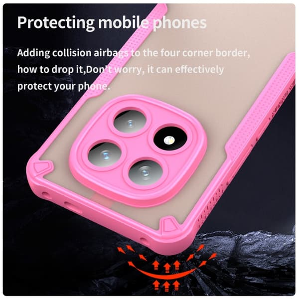 Redmi Note 14 Pro+ 5G - Armor Glaze PC Hybrid TPU Mobilskal Rosa