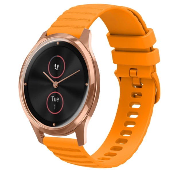 För Garminmove Luxe 20 mm Wavy Dot Pattern Solid Color Silikon Watch Band Yellow