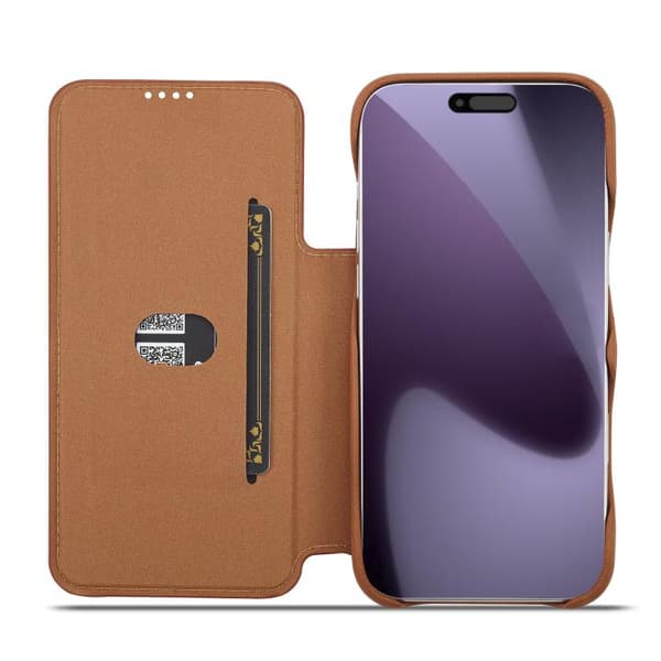 iPhone 18 Pro Max / iPhone 17 Pro Max Skal läderfodral LC.IMEEKE Hon Ancient Series Flip Brun