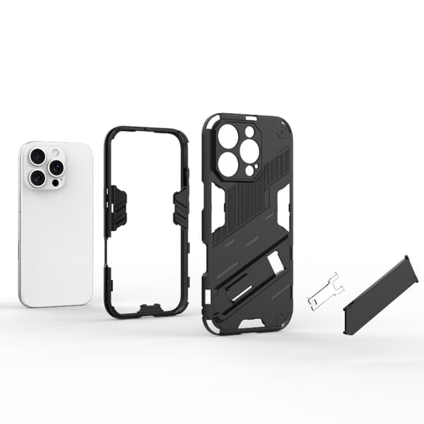 iPhone 16 Pro Punk Armor 2 1 PC + TPU Skal med Hållare Röd