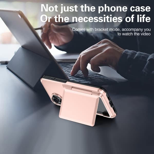 iPhone 16 Pro Skal med Kortfack - Elegant och Praktisk Design Grå