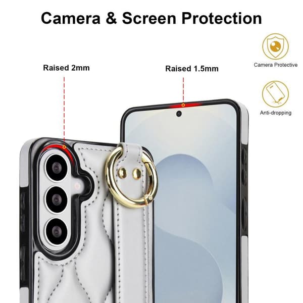 Samsung Galaxy S26 5G Skal med Handledsrem - Non-slip Full Coverage Fodral Silver