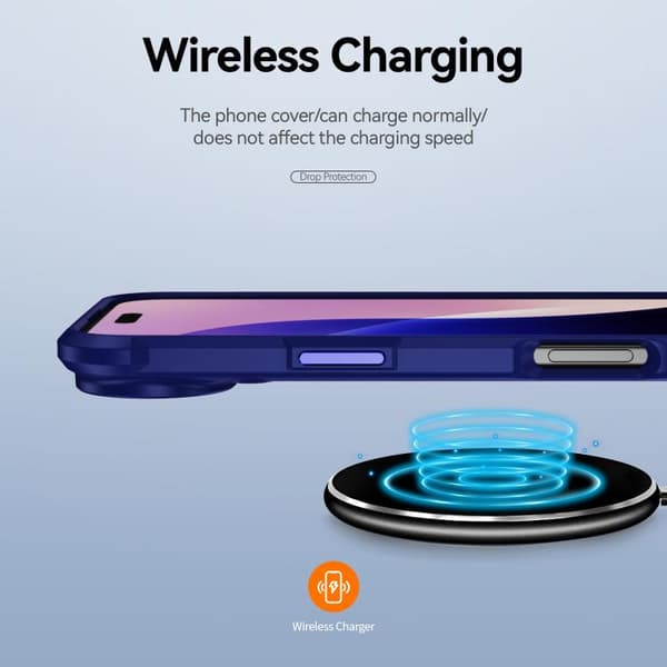 iPhone 17 Air Skal med TPU + PC Linsskydd Blå