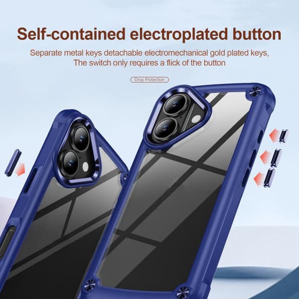 iPhone 17 Skal med TPU + PC Linsskydd Blå