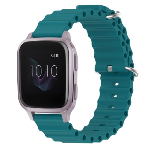 För Garmin Venu SQ 20mm Ocean Style Silikon Solid Color Watch Band Green