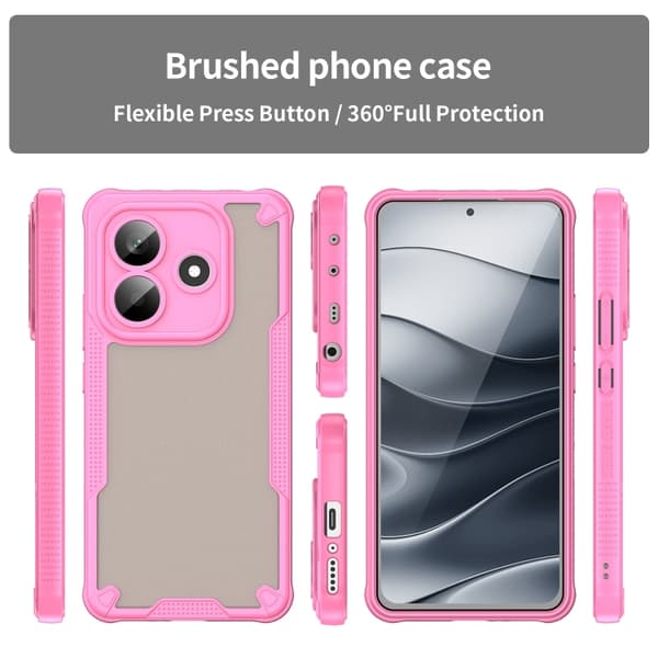 Redmi Note 14 5G - Armor Glaze PC Hybrid TPU Mobilskal Rosa