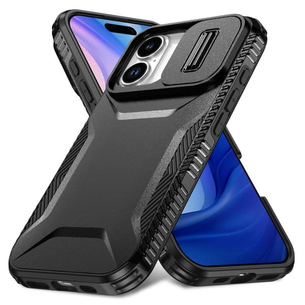 iPhone 17 Skal med Glidande Camshield Svart
