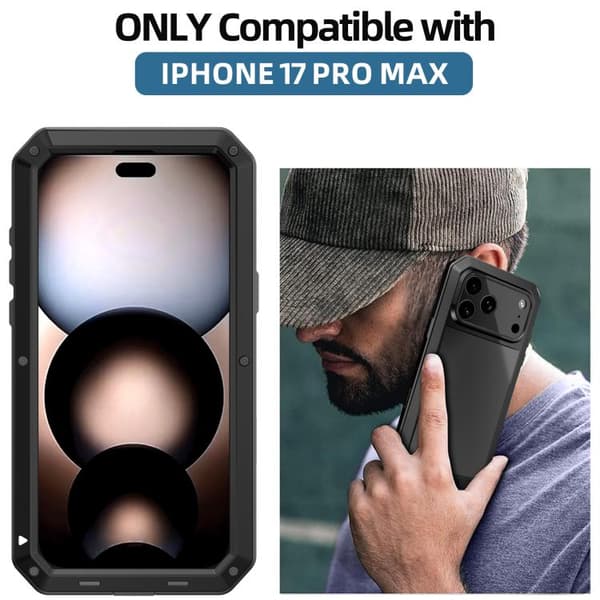 iPhone 17 Pro Max Skal - RedPepper - Trippelskyddad Metall Svart