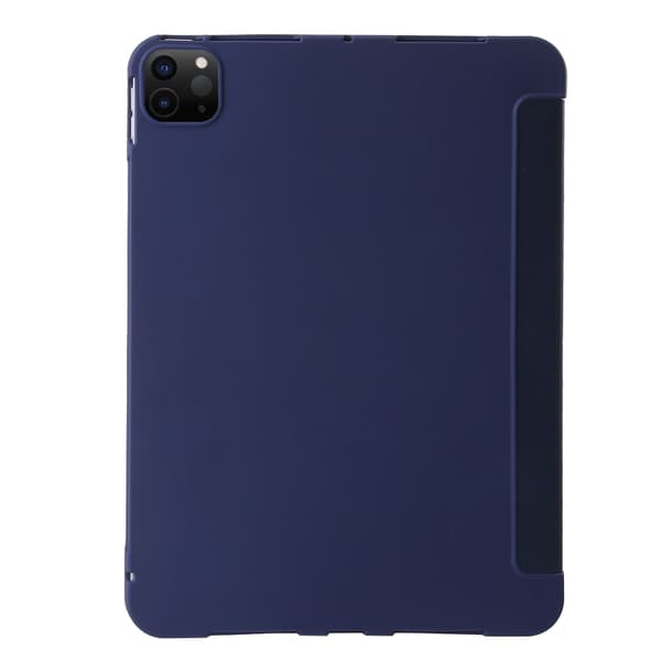 iPad Pro 11 2024 TPU Deformationsfodral i Läder med Hållare Mörkblå