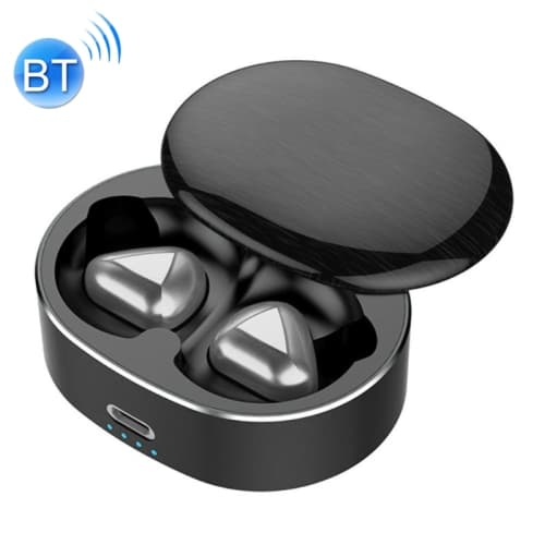 T50 6D brusreducerande Bluetooth V5.0 trådlösa Bluetooth-hörlurar, binaurala samtal Svart