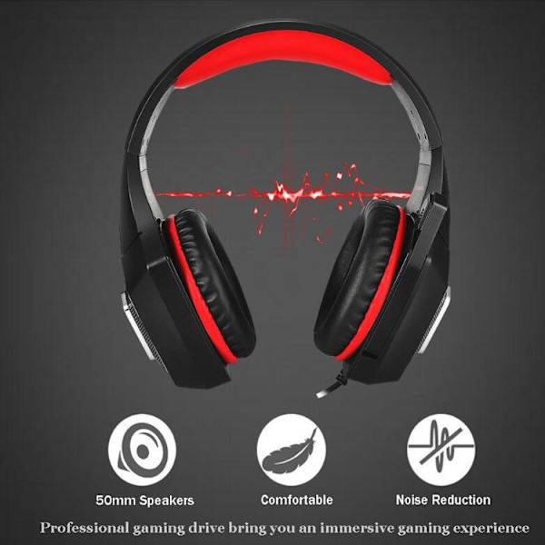 V1 3,5 mm RGB Färgglad Ljusstark Trådstyrd Gaming Headset Svart blå