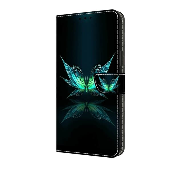 Samsung Galaxy A55 5G Skal i Kristall 3D Stöttålig Läder Reflektion Dutterfly