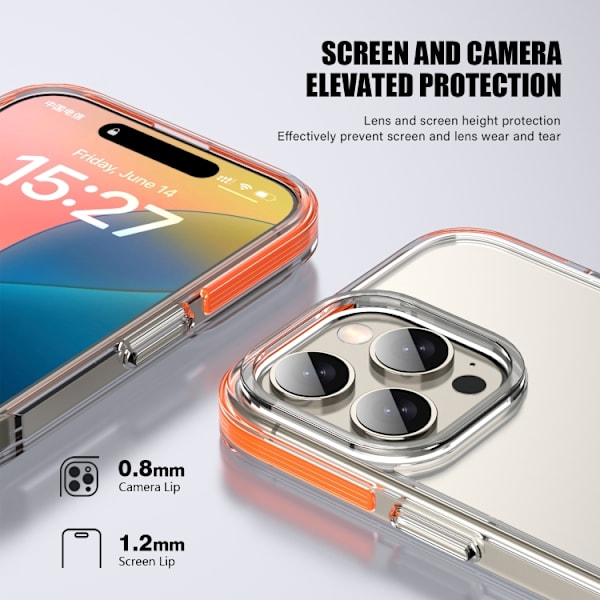 iPhone 16 Pro Max TPE Airbag TPU+ PC Full Coverage Skal Orange