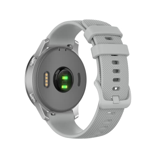 För Garmin Active Small Plaid Silicone Watch Band Gray
