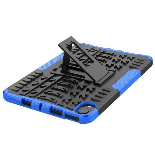 iPad mini 6 / mini 2024 Skal med Däcktextur TPU + PC Stötsäker Tablet Case med Ställning Blå