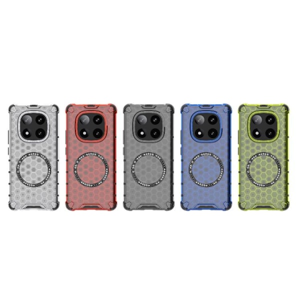 Redmi Note 14 Pro 5G - Honeycomb Magnetisk Ring Stötsäker Mobilskal Grön