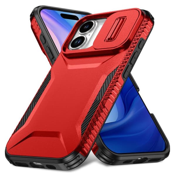 iPhone 17 Skal med Glidande Camshield Röd