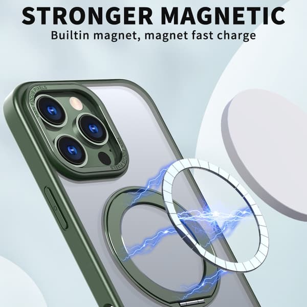 iPhone 16 Pro Max Wing Series MagSafe Magnetisk Ringhållare Skal Grön