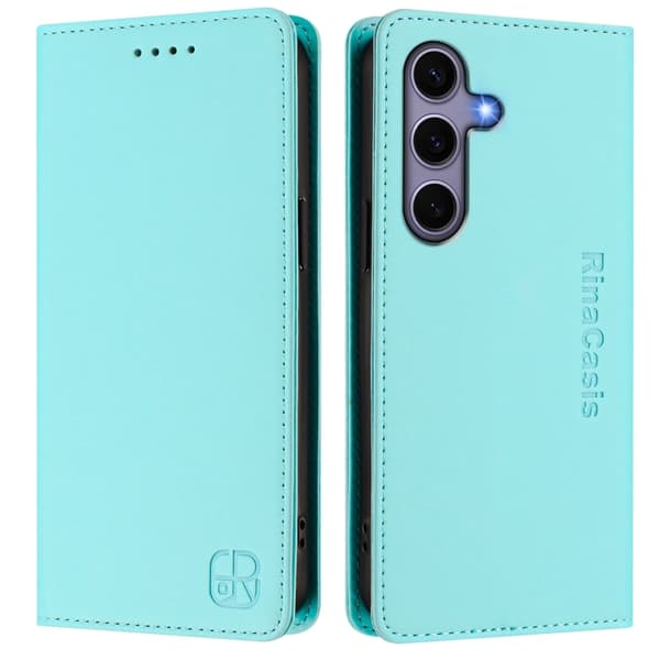 Samsung Galaxy S23 FE 5G Skal RC01 Dubbelvikts Magnetisk RFID Läder Mintgrön