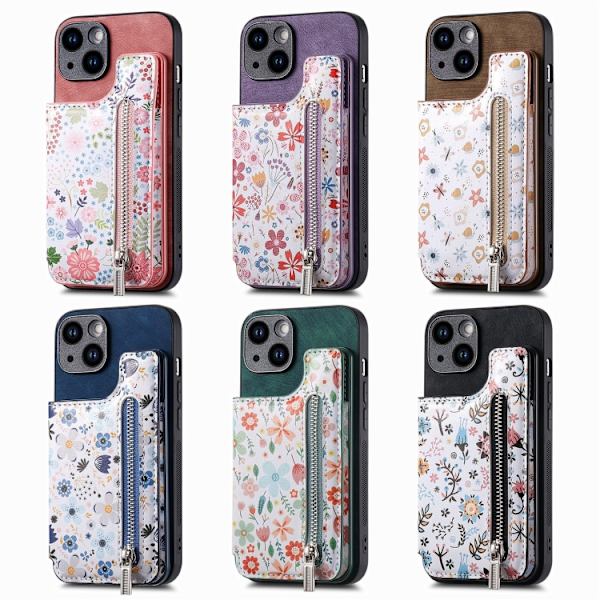 iPhone 16 Pro Max Retro Målade Dragkedja Skal Blå