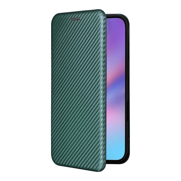 iPhone 17 Skal läderfodral - kolfibertextur Grön