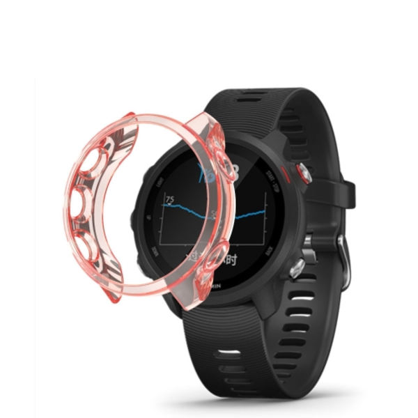För Garmin Forerunner 245 TPU Translucent Watch Case Orange