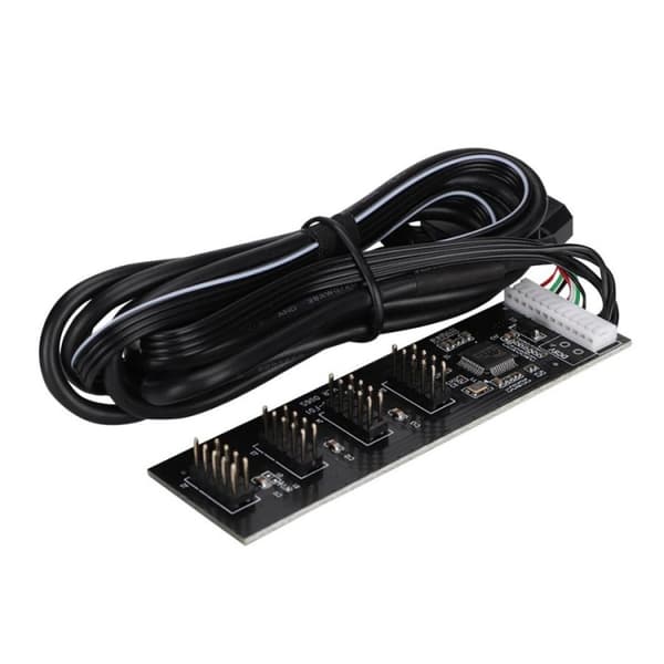 USB 2.0 9-Pin to 4 9-Pin Hub with 4-Pin Power Supply - Internal Motherboard Header for Enhanced USB Connectivity