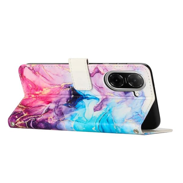 Redmi A5 4G / Poco C71 - Marmor Mönster Läderfodral Rosa Lila
