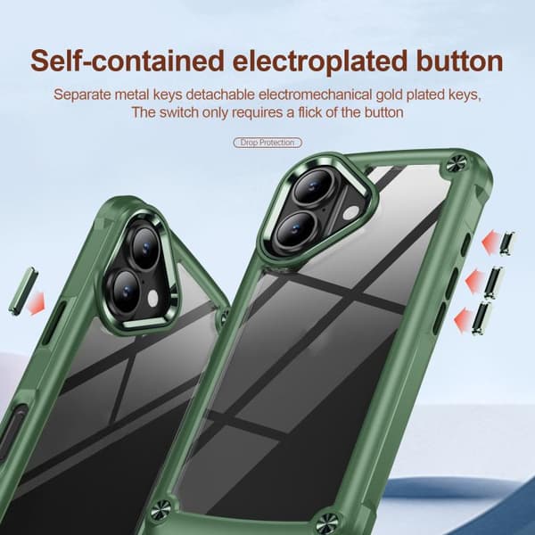 iPhone 17 Skal med TPU + PC Linsskydd Grön