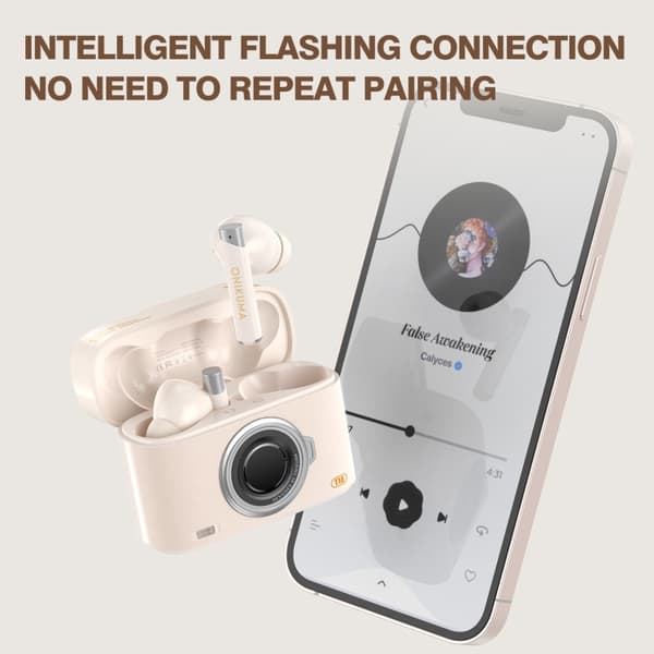 ONIKUMA T18 Bluetooth 5.3 Trådlösa Öronproppar Beige