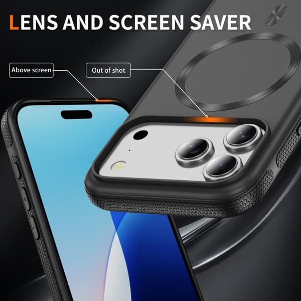 iPhone 18 Pro / iPhone 17 Pro Skal med Imitation Original CD Textur Magsafe PC Hybrid TPU Svart
