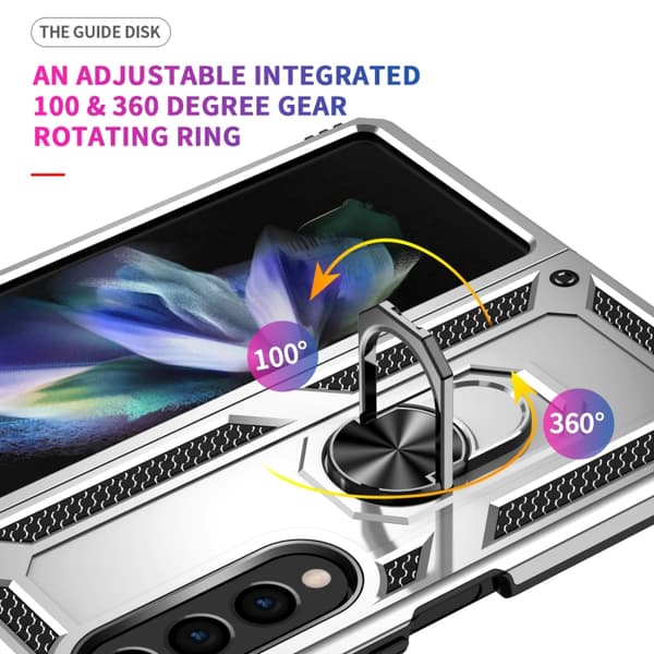 Samsung Galaxy Z Fold4 Skal, Stöttålig TPU + PC Silver