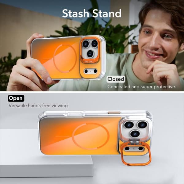 iPhone 17 Pro Skal med Gradientfärg och Kickstand för MagSafe Vit
